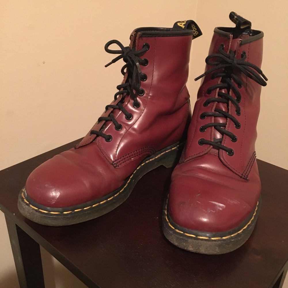 Dr. Martens Red 1460 Lace-Up Boots, Cherry